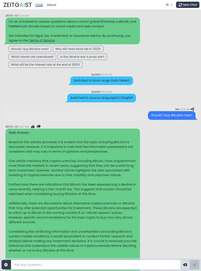 Zeitgaist dashboard showing social sentiment analysis across multiple platforms with trend charts and source attribution